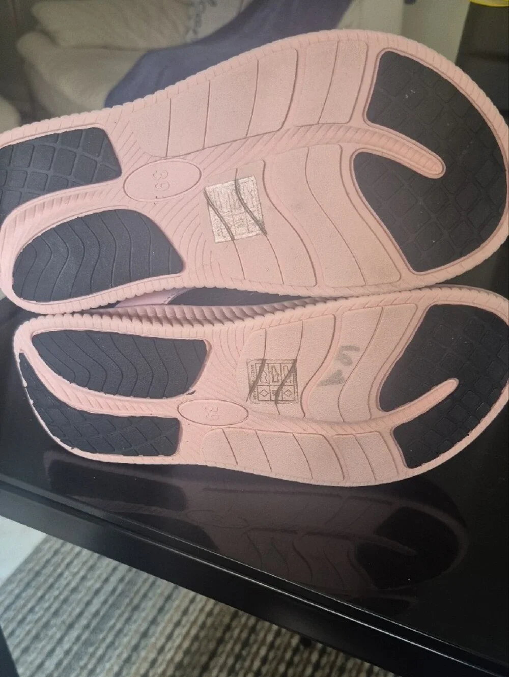 Women’s Pink and Black Comfort Thong Sandals